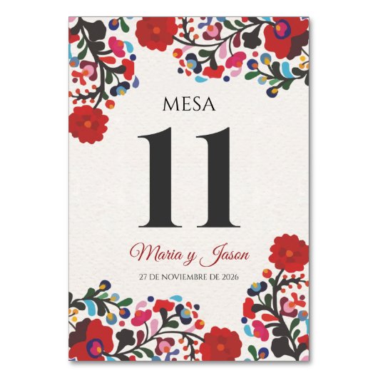 Floral Colorful Botanical Flowers Spanish Wedding Kaart (Voorkant)