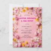 Floral Colorful Easter BRUNCH & HUNT Kaart (Voorkant)