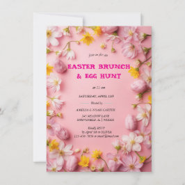 Floral Colorful Easter BRUNCH & HUNT Kaart