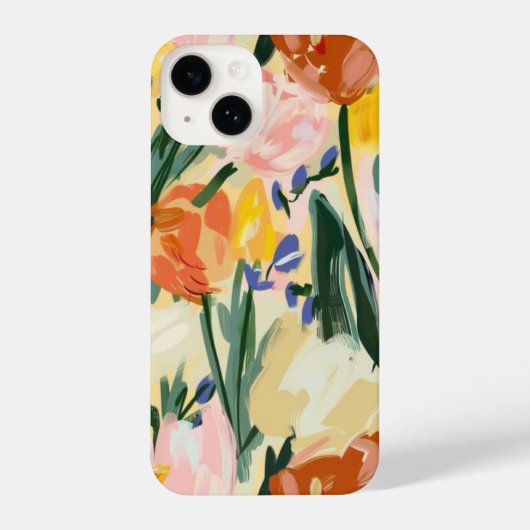 floral colorful glossy phone case iPhone hoesje (Achterkant)