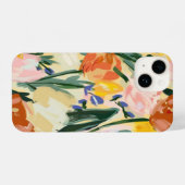 floral colorful glossy phone case iPhone hoesje (Achterkant horizontaal)