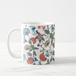 Floral Colorful Joyful Blue Oranje Green Flowers Koffiemok