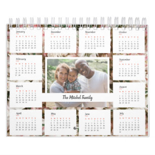 Floral Colorful multi-foto Familie & Vriendenkaart Kalender