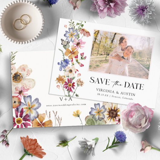 Floral Colorful Save The Date