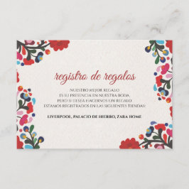 Floral Colorful Spanish Wedding Informatiekaartje
