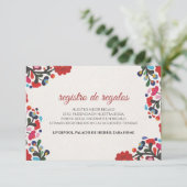 Floral Colorful Spanish Wedding Informatiekaartje (Staand voorkant)