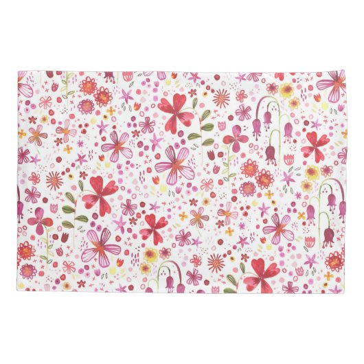 Floral Colorful Watercolor Boho Kussensloop (Achterkant)