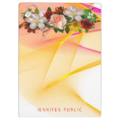 Floral Colorful Waterverf Sjabloon Rood Roze Klembord (Achterkant)