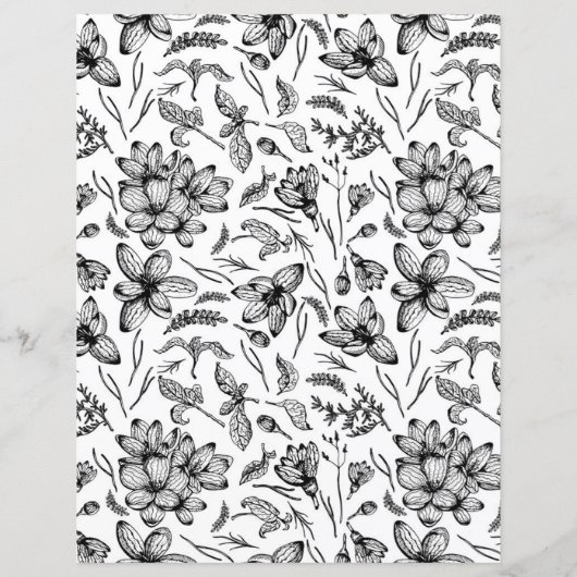 Floral Coloring Pagina 2 Stationery Sheets (Achterkant)