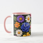 Floral Colourful Custom Quotes Valentines Mugs Mok (Links)