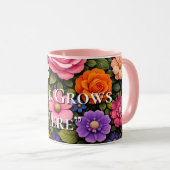 Floral Colourful Custom Quotes Valentines Mugs Mok (Voorkant rechts)