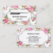 Floral Comb Hair Salon Haarstylist Visitekaartje (Voorkant / Achterkant)