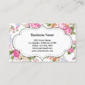  Floral Comb Hair Salon Haarstylist Visitekaartje (Achterkant)