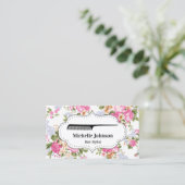  Floral Comb Hair Salon Haarstylist Visitekaartje (Staand voorkant)