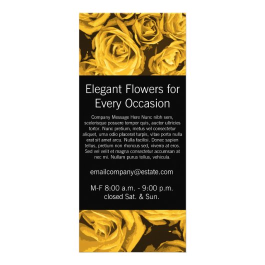 Floral Company Florist Gouden Rozen Rack Kaart (Achterkant)