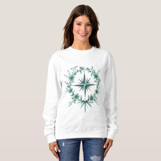 Floral Compass – Women’s Sweatshirt (Voorkant volledig)