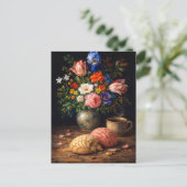 Floral Concha Still Life Art Postcard Briefkaart (Staand voorkant)