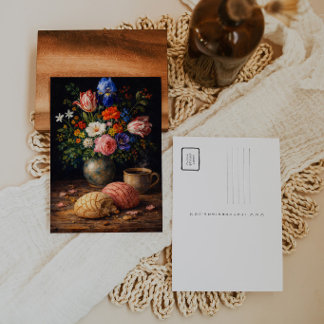 Floral Concha Still Life Art Postcard Briefkaart
