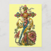  Floral condolence Cross Briefkaart (Voorkant)