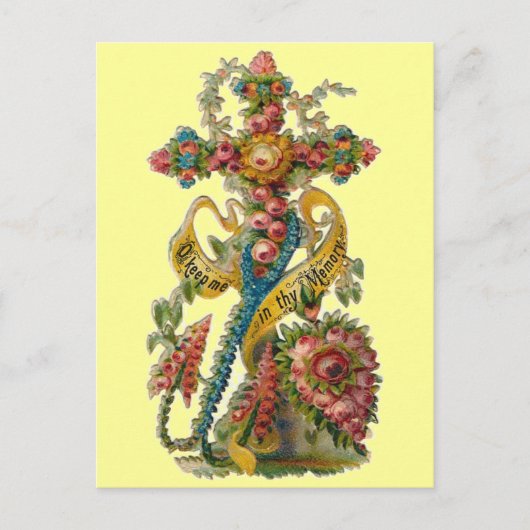  Floral condolence Cross Briefkaart (Voorkant)