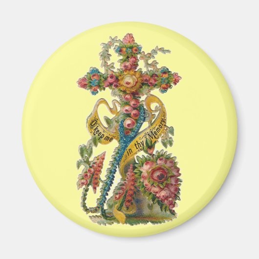  Floral condolence Cross Magneet (Voorkant)