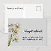 Floral condolence Symphathy Card Aankondigingskaart (Voorkant / Achterkant)