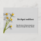 Floral condolence Symphathy Card Aankondigingskaart (Voorkant)