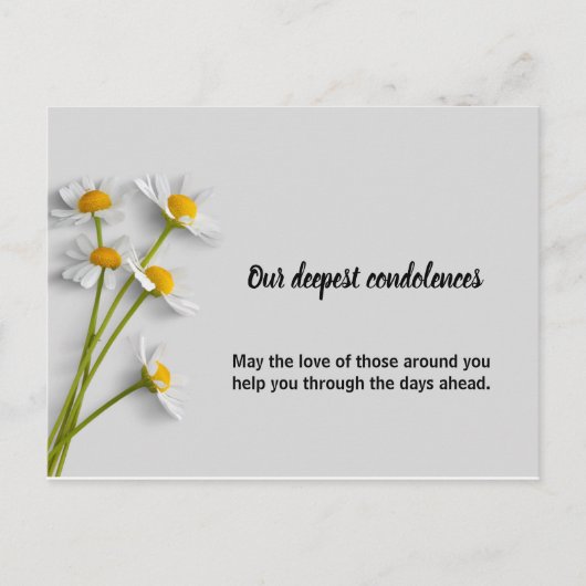 Floral condolence Symphathy Card Aankondigingskaart (Voorkant)