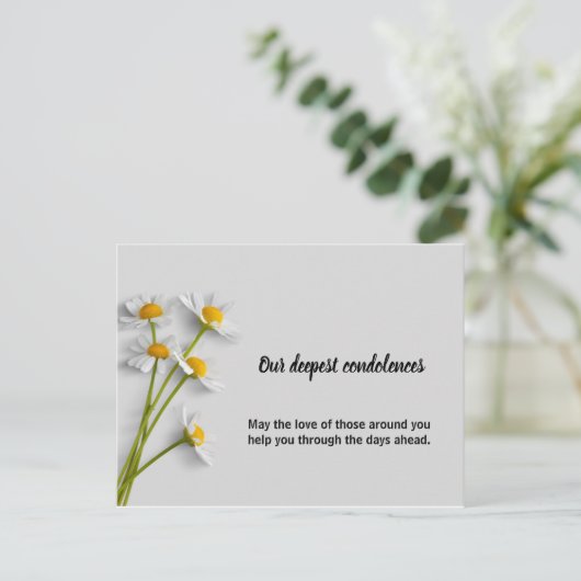Floral condolence Symphathy Card Aankondigingskaart (Staand voorkant)