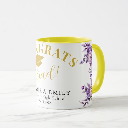 Floral Congrats Afstudeerder Combo Mok – Perfect G (Voorkant rechts)