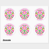 Floral Congrats – Personalized & Fun! Ronde Sticker (Vel)
