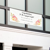 Floral Congratulations Engagement Party Spandoek (Buitenkant Gebouw)