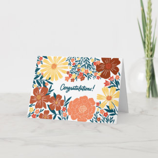 Floral Congratulations, inside blank card Kaart
