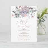 Floral Copper Blush Violet Vrijgezellenfeest Kaart (Staand voorkant)