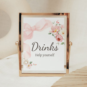 Floral Coquette Baby in Bloom Baby shower Drinken Poster
