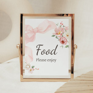 Floral Coquette Baby in Bloom Baby shower Eten Poster