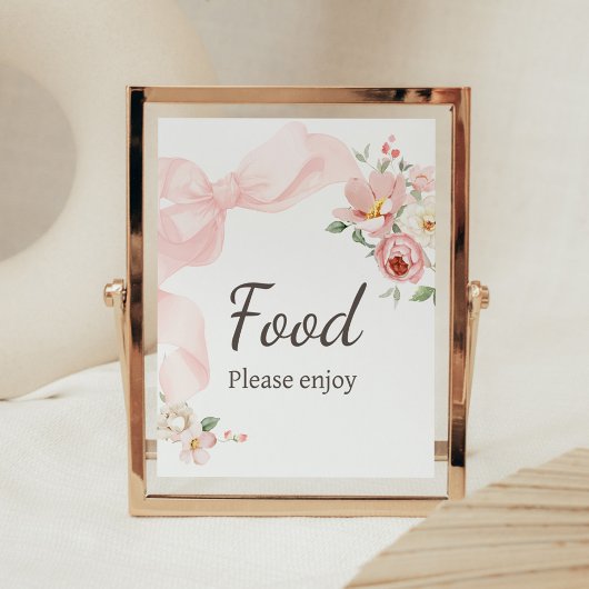 Floral Coquette Baby in Bloom Baby shower Eten Poster