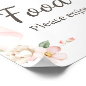 Floral Coquette Baby in Bloom Baby shower Eten Poster (Hoek)