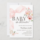 Floral Coquette Baby in Bloom Baby shower Kaart (Voorkant)
