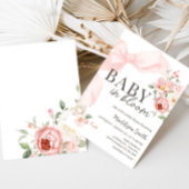 Floral Coquette Baby in Bloom Baby shower Kaart