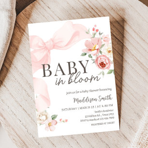 Floral Coquette Baby in Bloom Baby shower Kaart