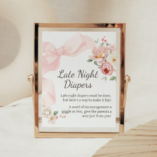 Floral Coquette Baby in Bloom Late Night Luiers Poster