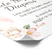 Floral Coquette Baby in Bloom Late Night Luiers Poster (Hoek)