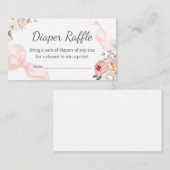 Floral Coquette Baby in Bloom Luier Raffle Informatiekaartje (Voorkant / Achterkant)