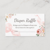 Floral Coquette Baby in Bloom Luier Raffle Informatiekaartje (Voorkant)