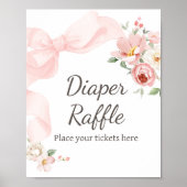 Floral Coquette Baby in Bloom Luier Raffle Poster (Voorkant)
