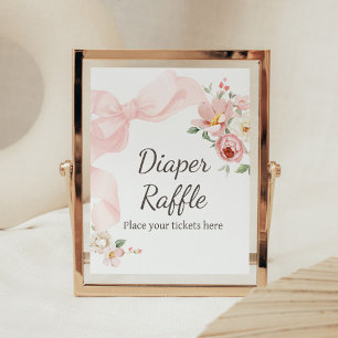 Floral Coquette Baby in Bloom Luier Raffle Poster
