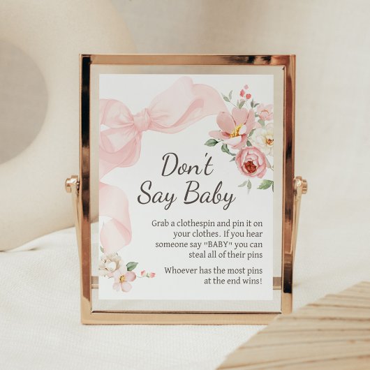 Floral Coquette Baby in Bloom Zeg geen Baby Poster
