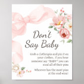 Floral Coquette Baby in Bloom Zeg geen Baby Poster (Voorkant)