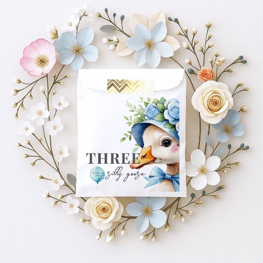 Floral Coquette Bow Silly Goose Boy Birthday  Bedankzakje